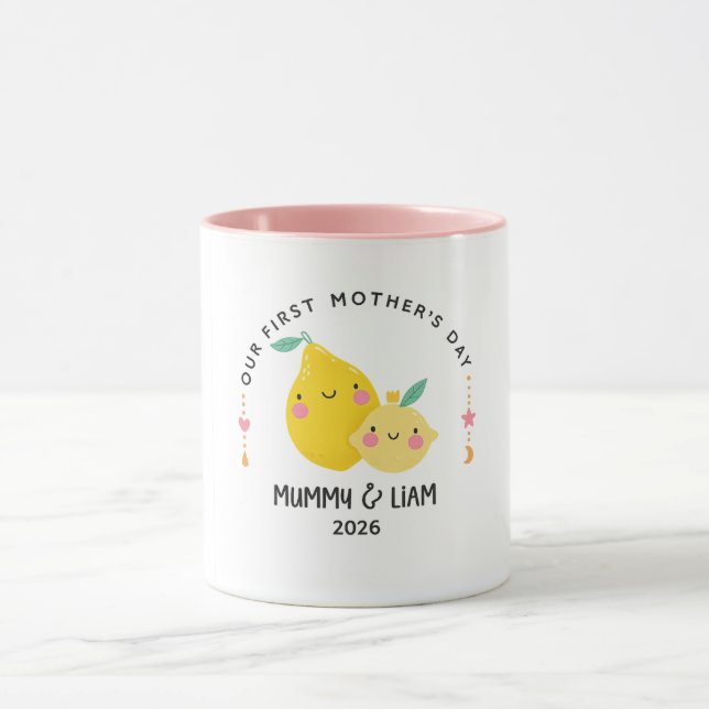 First Mother’s Day 2026 Cute Lemon Mom & Baby  Mug (Center)