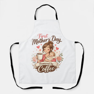 First Mother’s Day Fuelled by Coffee – New Mum Gif Apron