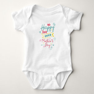 First Mothers Day 1st Time Mum Cute Baby Bodysuit