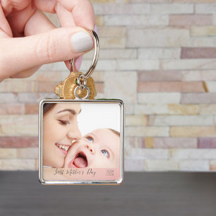 First Mothers Day 2022 Custom Mum and Baby Photo Key Ring