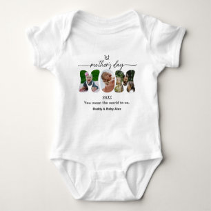 First Mother's Day 3 Photos Collage  Baby Bodysuit