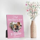 First Mother's day as grandma Pink Heart  Plaque<br><div class="desc">First Mother's day as a grandma personalised photo Gift for grandmother, Mother on Mother's Day or Mother's birthday, or new mum. Add one of your favourite photos of your wife, mother, baby/kids/pets/family/couple/wedding photos to the heart-shaped photo frame. You'll be able to see a preview of your creation, throughout. Makes a...</div>