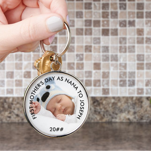 First Mothers Day as Nana Custom Year and Photo Key Ring (Creator Uploaded)