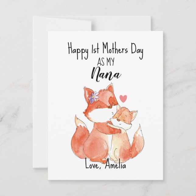 First Mothers Day as Nana, Happy Mothers Day Card  (Front)