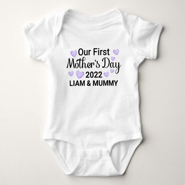 First Mother's Day Baby Boy Bodysuit (Front)