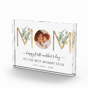 First Mother's Day Botanical Letters Photo Block