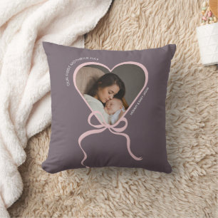 First Mother's Day custom photo love shape Cushion