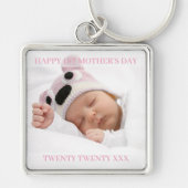 First Mothers Day Custom Year and Baby Girl Photo Key Ring (Front)