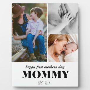 first mothers day cute 3photo collage plaque