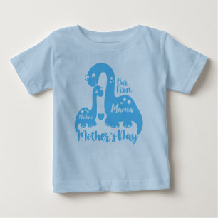 First Mother's Day, Cute Dinosaur Baby  &  Mama T-Shirt