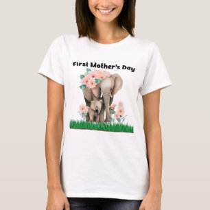 First Mother's Day cute elephant  T-Shirt