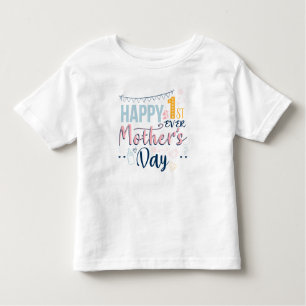 First Mothers Day Ever Boho Chic Blue Pink Toddler T-Shirt
