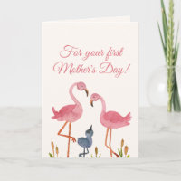 First Mother's Day Flamingo Card