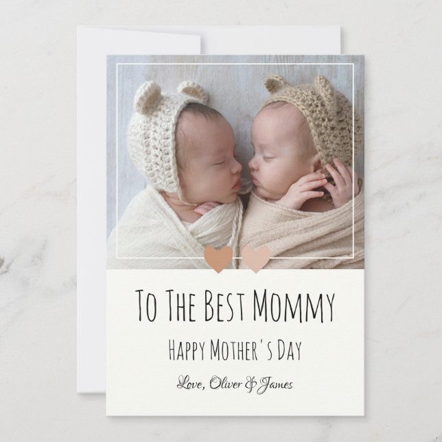 First Mother's Day From Twins  Holiday Card (Front)