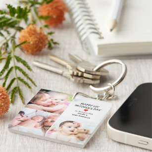 First Mother's Day Gift   Cute Photo Collage Key Ring