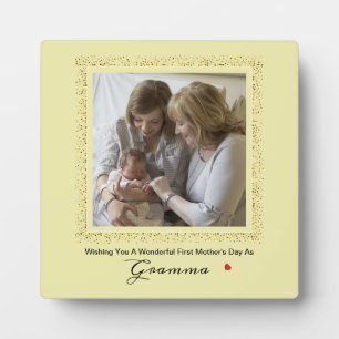First Mother's Day Glitter Confetti Grandma Photo  Plaque