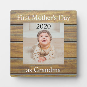 First  Mother's Day Grandma Custom Photo Plaque