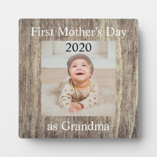 First  Mother's Day Grandma Custom Photo Plaque