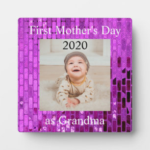 First  Mother's Day Grandma Custom Photo Plaque