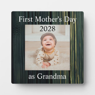 First  Mother's Day Grandma Custom Photo Plaque