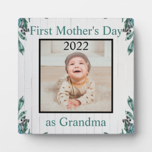 First  Mother's Day Grandma Custom Photo Plaque