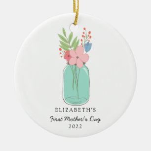 First Mother's Day Mason Jar Personalised Cute Ceramic Ornament