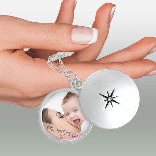 First Mothers Day New Mum and Baby Photo Locket Necklace