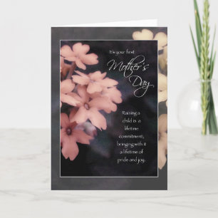 First Mother's Day, Peach Garden Phlox Flowers Card