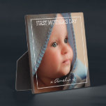 First Mother's day photo and message Plaque<br><div class="desc">This simplistic photo plaque designed for a mothers first mothers day is the ideal gift. A keepsake to be treasured forever, easily customised, the text can be changed to any title and message, so is suitable for any occassion. The font styles can be changed by clicking on the customise further...</div>