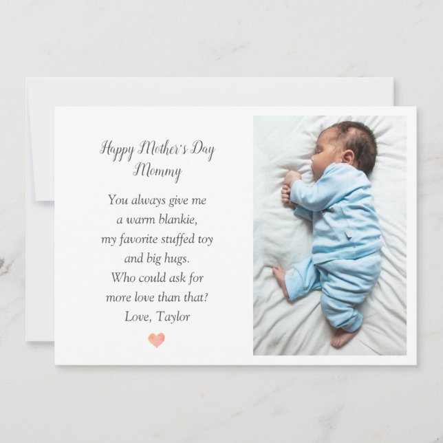 First Mother's Day Photo Holiday Card From Baby (Front)