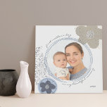 First Mothers Day Photo Modern Pop Art Flower Faux Canvas Print<br><div class="desc">Personalise for any one and any occasion with one of your favourite photos and your choice of wording - perfect for a first mother's day, birthday etc. This modern design features abstract pop art flowers in marimekko / orla kiely style, paint splatters and casual handwritten script style typography. It has...</div>