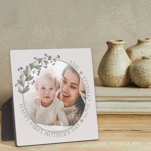 First Mother's Day Photo Purple Wildflower Frame (Creator Uploaded)