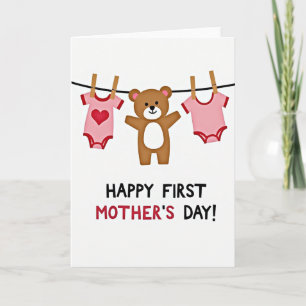 First Mothers Day Plush Animal Card