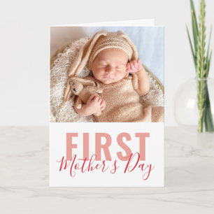 First Mother's Day Script Photo Holiday Card