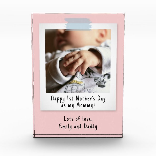 First Mother's Day Snapshot Style Photo Keepsake (Front)