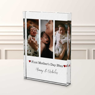 First Mothers Day Three Photo Collage Block