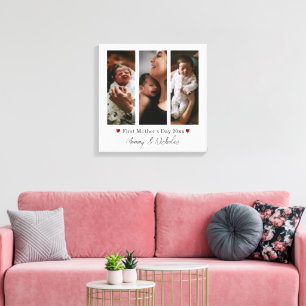 First Mother's Day Three Photo Collage Canvas Print