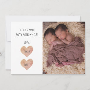 First Mothers Day Twins Photo Holiday Card