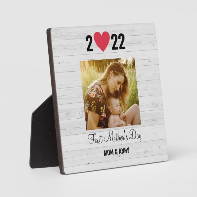 First Mother's Day Unique Photo Gift Plaque (Front)