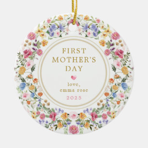First Mother's Day Wildflower Garden Ceramic Ornament