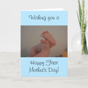 First Mother's Day with Message Baby Boy Card