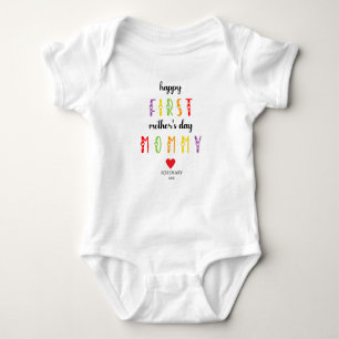 First Mother's Day with Personalised Baby suite Baby Bodysuit