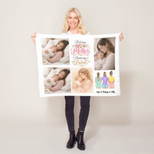 First My Mother Forever My Friend   Personalized  Fleece Blanket