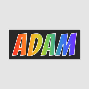 First Name "ADAM": Fun Rainbow Colouring Tag