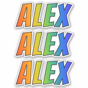 First Name "ALEX" w/ Fun Rainbow Colouring