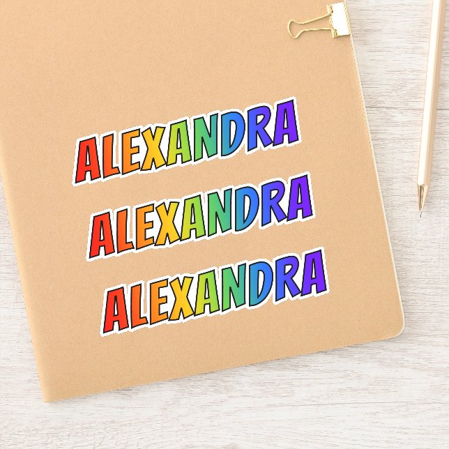 First Name "ALEXANDRA" w/ Fun Rainbow Colouring (Notebook)