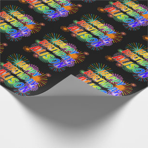 First Name "ALISON", Fun "HAPPY BIRTHDAY" Wrapping Paper