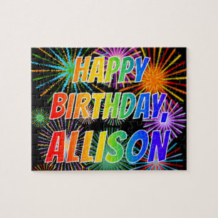 First Name "ALLISON", Fun "HAPPY BIRTHDAY" Jigsaw Puzzle