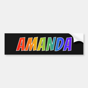 First Name "AMANDA": Fun Rainbow Colouring Bumper Sticker
