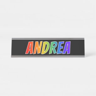 First Name "ANDREA": Fun Rainbow Colouring Desk Name Plate